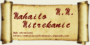 Mahailo Mitrekanić vizit kartica